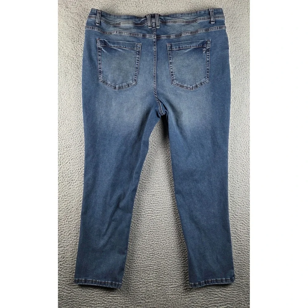 The Perfect Jean NYC Jeans‎ Mens 42x30 (41x30) Blue Slim Thick Tapered Stretch - Picture 9 of 11